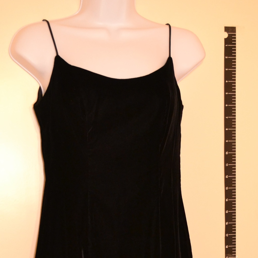 Little black velvet spagetti strap dress